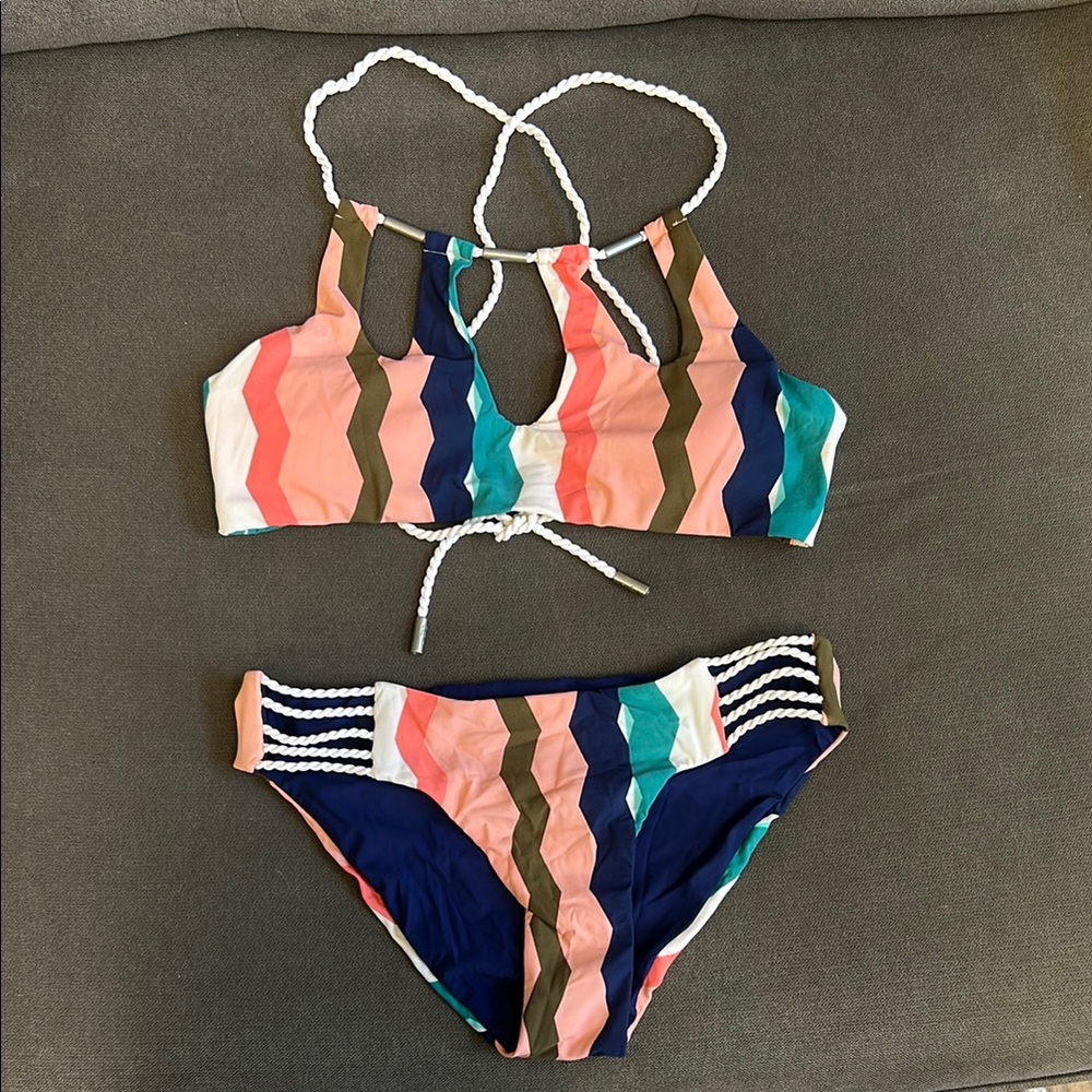 Colorful Striped Swim Set